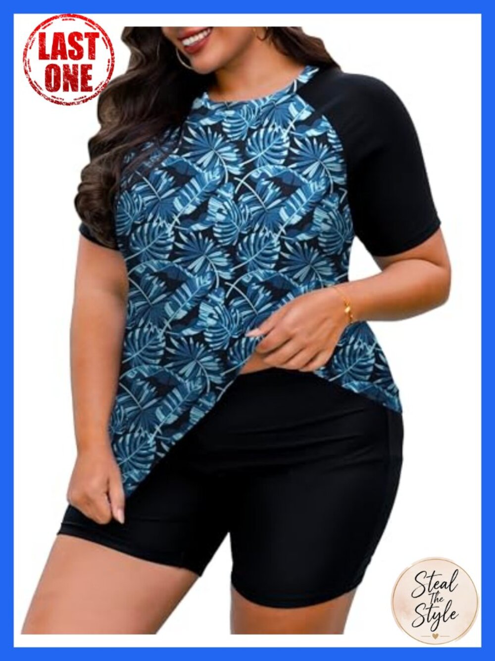 Plus Size Tankini Swimset for Women with Shorts Quick Dry 4X